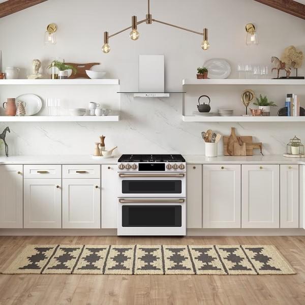 【GE奇異】Café™30吋瓦斯型智慧六口雙層爐連烤 (CGS750P4MW2) 