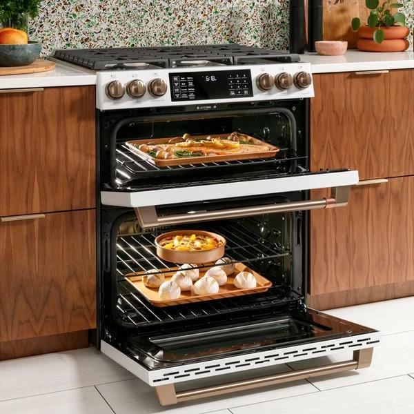 【GE奇異】Café™30吋瓦斯型智慧六口雙層爐連烤 (CGS750P4MW2) 