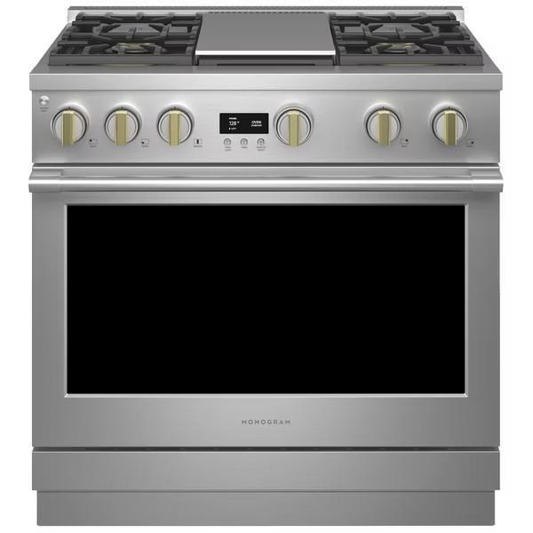 【GE奇異】Monogram® 36吋瓦斯型四口單層爐連烤 ( ZGP364NDTSS) 