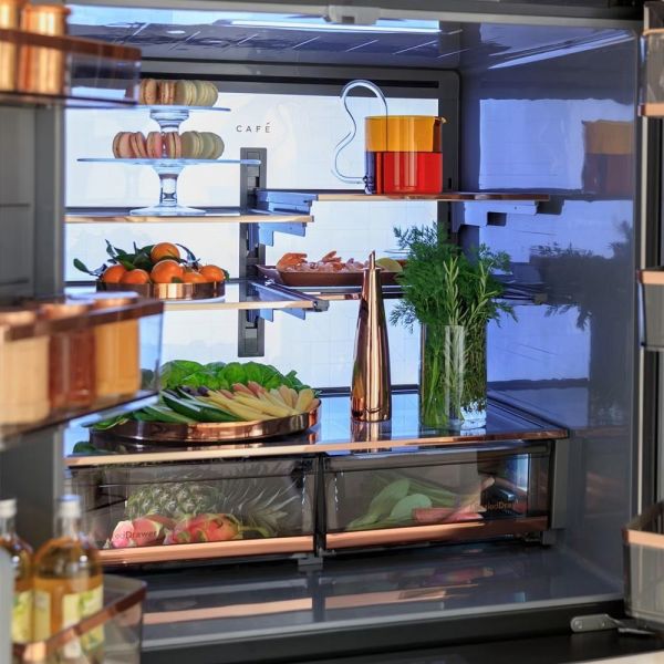 GE奇異】Café™能源之星801L大容量鉑金玻璃智慧法式四門冰箱 (CAE28DM5TS5) 