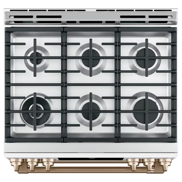 【GE奇異】Café™30吋瓦斯型智慧六口雙層爐連烤 (CGS750P4MW2) 