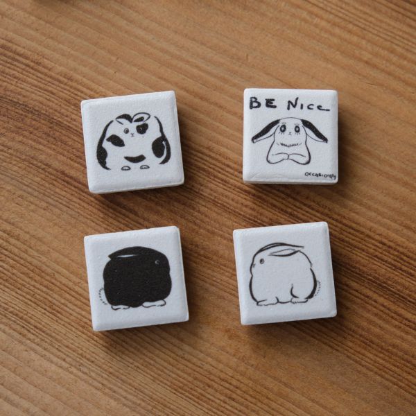 | LUNAROO / 兔人生活 | 瓷磚磁鐵 四入一組/共三款 