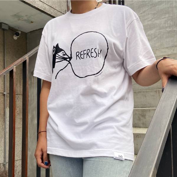 | Natsuko Tatsumi / 我的泡泡人生 2.0 | 重磅純棉T恤-REFRESH白 臺南,T-shirt,T恤,重磅純棉,17支棉,5.6盎司,臺灣,原印臺南,生日禮物,聖誕禮物,祝賀禮物,結婚禮物,節慶禮物,交換禮物,伴手禮,禮贈品,紀念品,情人節,母親節,父親節,兒童節,台南,台灣,文創,藝術家,NatsukoTatsumi,我的泡泡人生2.0,bubblegum,展覽