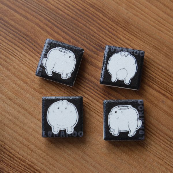 | LUNAROO / 兔人生活 | 瓷磚磁鐵 四入一組/共三款 