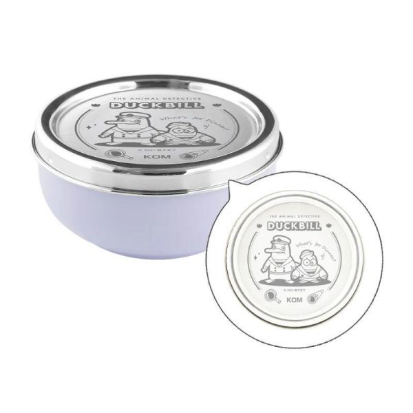 【KOMx達克比】316不鏽鋼磨砂 兒童隔熱碗 粉色/紫色/黃色 