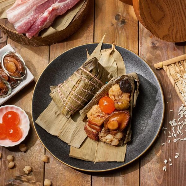 【上海鄉村】端午雙饗粽禮盒（無錫鮑魚干貝粽2入+金沙封肉粽2入） 