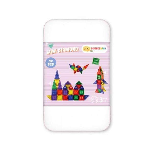 【ScienceBaby】鑽石小磁片 42片 益智磁力片積木 