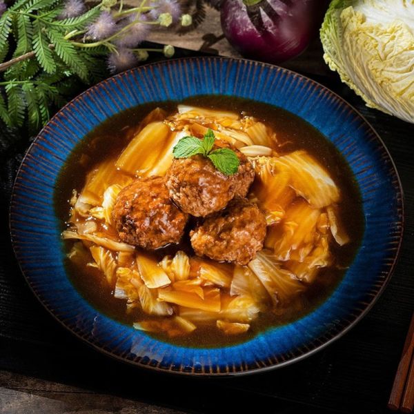 [台北遠東香格里拉]團圓年菜3件組(松茸花菇雞湯+紅燒獅子頭+心太軟) 