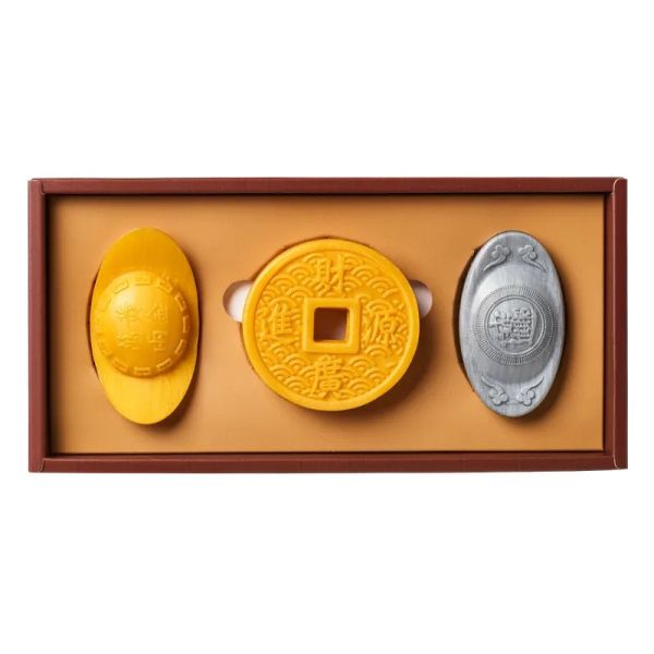 【大春煉皂】金郁圓滿 3入禮盒 (古銅幣皂x1/ 古韻銀兩皂x1/ 古藏金元寶皂x1)_1盒_2盒 