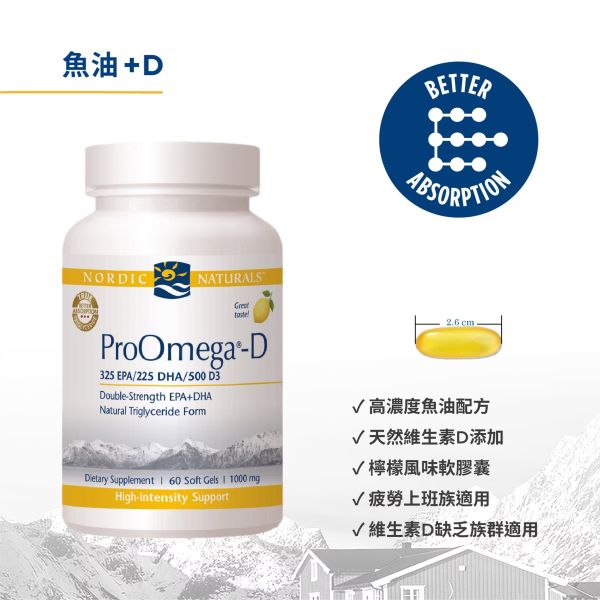 【NORDIC NATURALS 北歐天然】魚油+D膠囊食品 