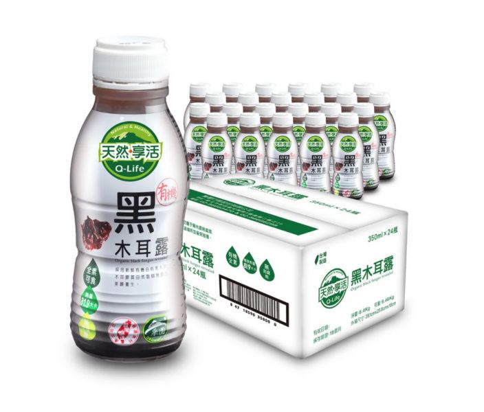 【Q-Life享活】有機黑木耳露、有機黑木耳露(銀杏)、雙木耳飲(桂圓蓮子)  整箱（350ml/瓶 24瓶/箱）禮盒(8入/盒 3盒/箱) 有機黑木耳露,銀杏,桂圓蓮子,雙木耳飲,Q-Life享活