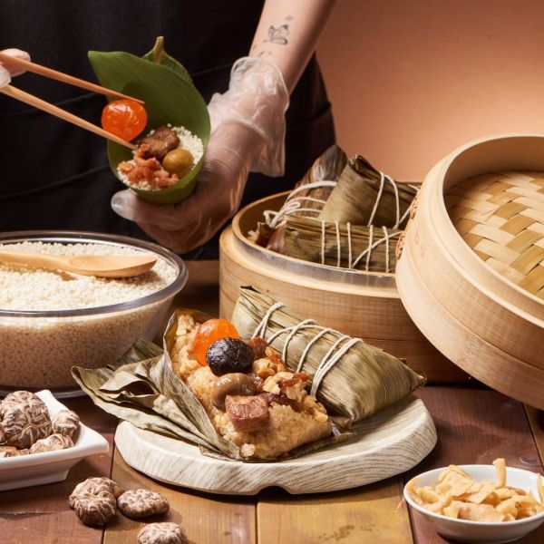 【上海鄉村】端午雙饗粽禮盒（無錫鮑魚干貝粽2入+金沙封肉粽2入） 