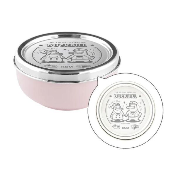 【KOMx達克比】316不鏽鋼磨砂 兒童隔熱碗 粉色/紫色/黃色 