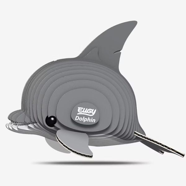 【EUGY】3D紙板拼圖_021_海豚 