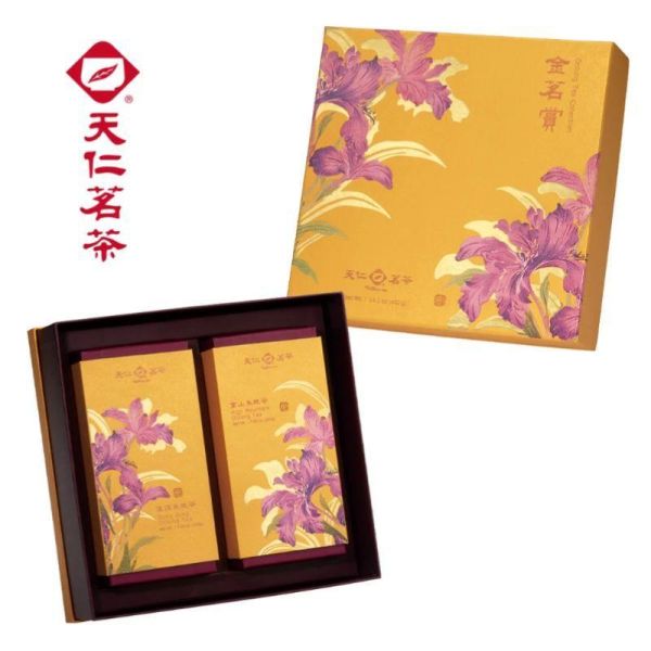 【天仁茗茶】金茗賞茶葉禮盒 高山烏龍茶葉200g+凍頂烏龍茶葉200g(附提袋) 
