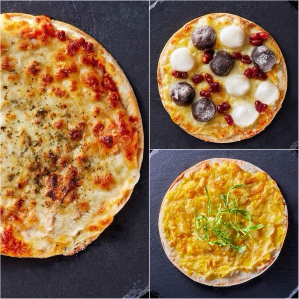 【曼曼啃PIZZA】素食友善組 -奶素：南瓜起司、紅豆貓熊麻糬 、曼曼起司 任選3入組 
