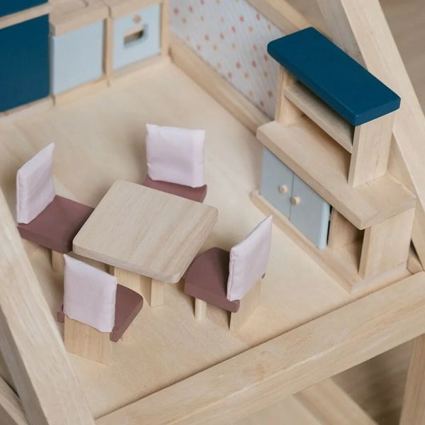 泰國Plantoys 典藏娃娃屋-餐廳(清新藍) 