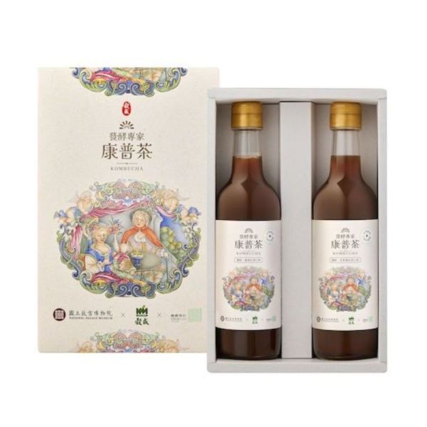 【大葉嚴選】故宮聯名_康普茶禮盒( 百香果紅茶口味+蜜香紅茶口味) 