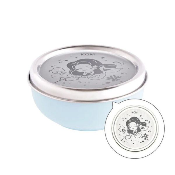 【KOM】夢想系列丨316磨砂不鏽鋼  (幼兒園指定) 兒童碗 機器人/太空人/美人魚 