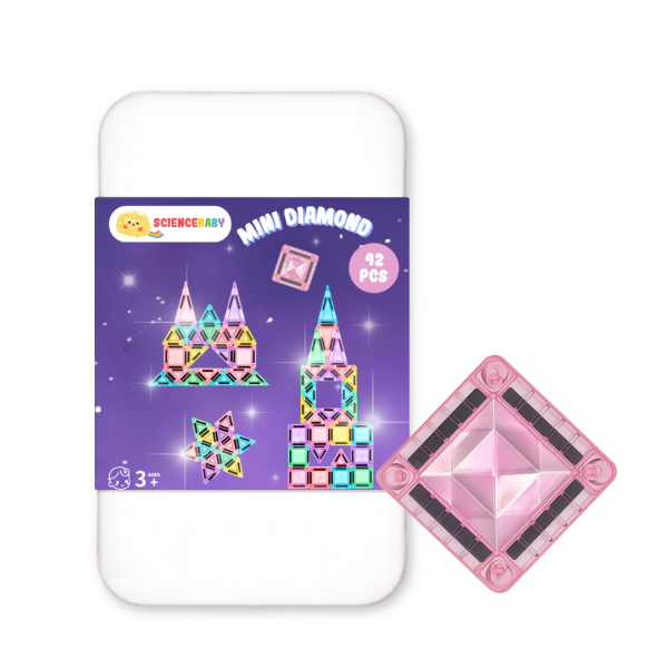 【ScienceBaby】鑽石小磁片 42PCS 經典色/糖果色 