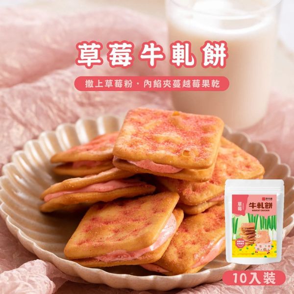 【胖肉鋪】純手工濃郁牛軋餅｜果粒夾心 (肉鬆/原味牛奶/草莓/花生)10入/袋 