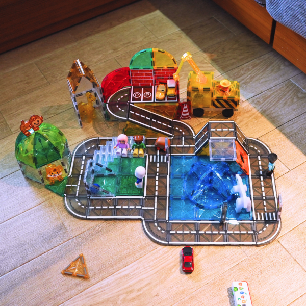 【ScienceBaby】雪鑽磁力片 道路建築師 60 PCS 