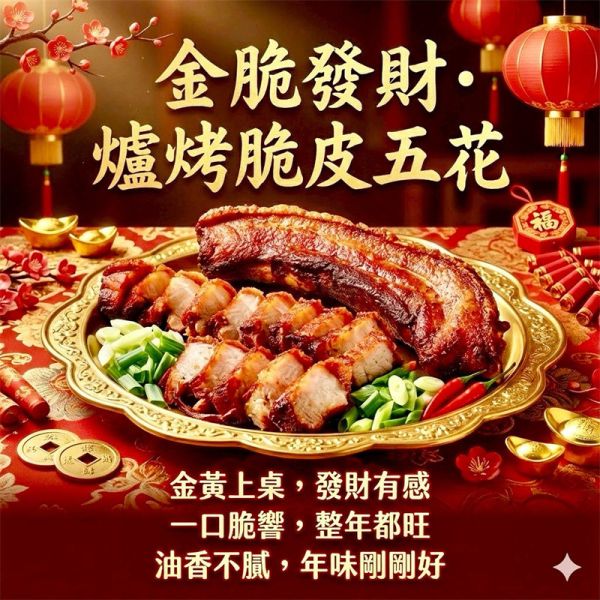 【李鐵柱】金宴・團圓御膳五品 年菜組 (加贈：爐烤脆皮五花肉  一條) 