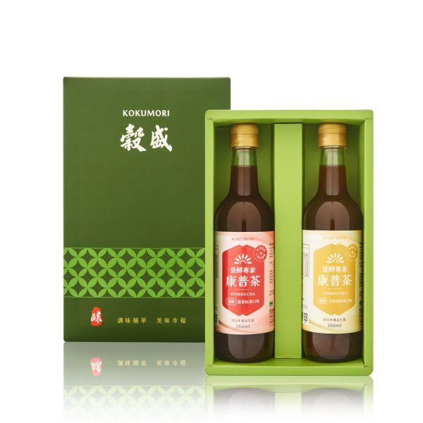 【大葉嚴選】康普茶禮盒(百香果紅茶+蜜香紅茶) 360mlx2瓶/盒 