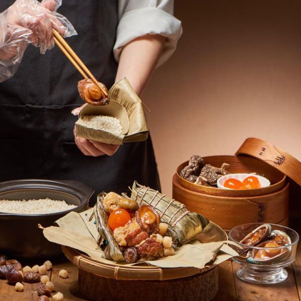 【上海鄉村】端午雙饗粽禮盒（無錫鮑魚干貝粽2入+金沙封肉粽2入） 