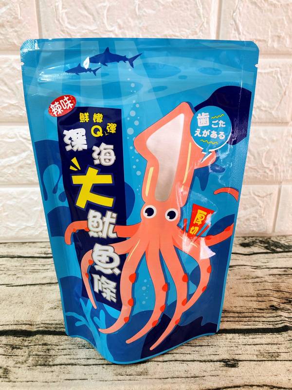 【大葉嚴選】深海大魷魚條100g/袋_原味/辣味 深海大魷魚,海鮮休閒零嘴,團購美食,魷魚條,零食推薦,下酒菜,野餐,露營,乾糧,啤酒,點心,肉乾