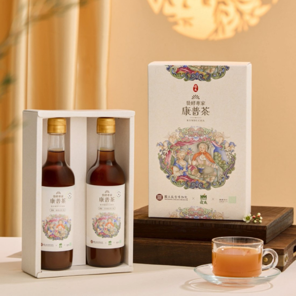 【大葉嚴選】故宮聯名_康普茶禮盒( 百香果紅茶口味+蜜香紅茶口味) 