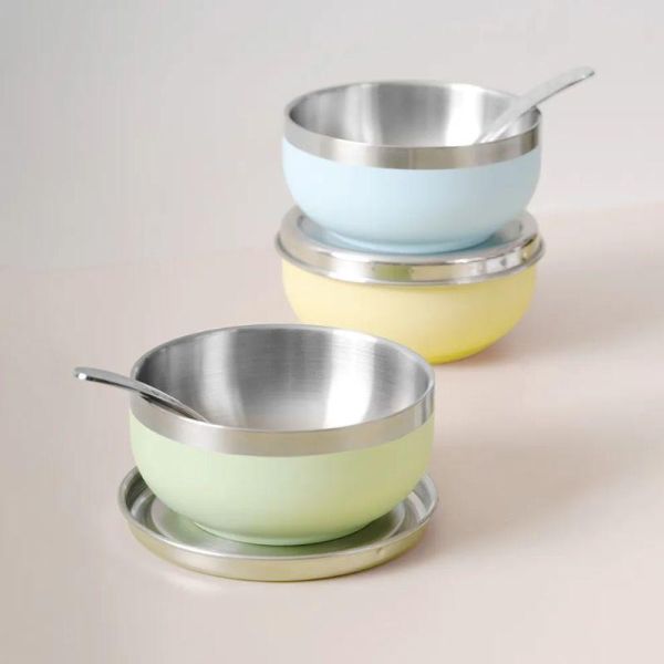 【KOM】夢想系列丨316磨砂不鏽鋼  (幼兒園指定) 兒童碗 機器人/太空人/美人魚 