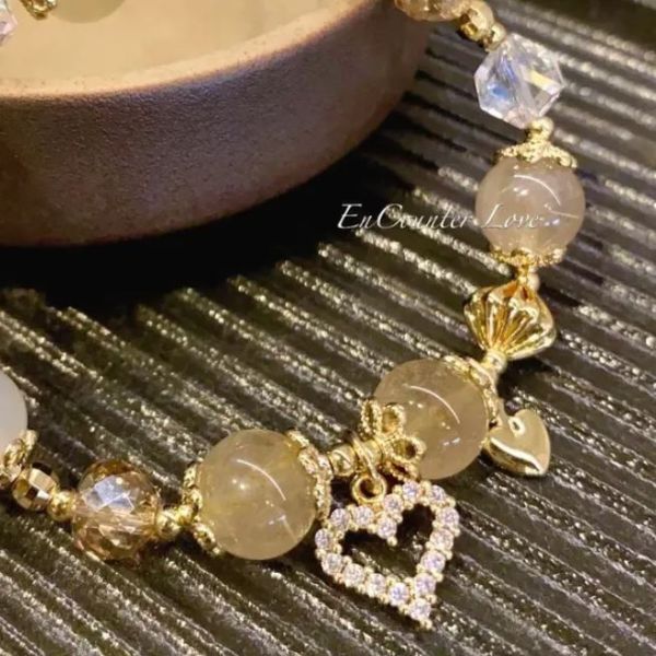 【Encounterlove】璀璨金心｜金髮晶 白瑪瑙 招財事業舒壓防小人 