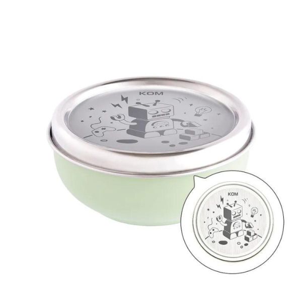 【KOM】夢想系列丨316磨砂不鏽鋼  (幼兒園指定) 兒童碗 機器人/太空人/美人魚 