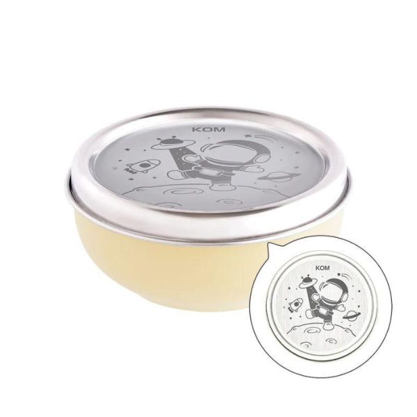 【KOM】夢想系列丨316磨砂不鏽鋼  (幼兒園指定) 兒童碗 機器人/太空人/美人魚 