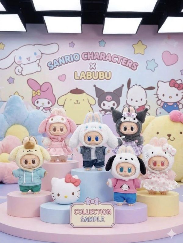 【預購】泡泡瑪特 POP Mart labubu三麗鷗家族系列毛絨掛件 一中盒(6款) 
