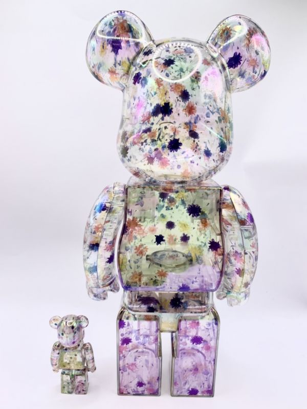 【現貨】庫柏力克熊 BE@RBRICK 透明乾燥碎花 ANEVER 500%&1000% 