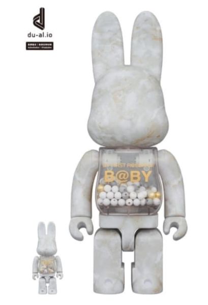 【預購】庫柏力克熊 BE@RBRICK  大理石貓兔千秋一對 100%+400% 
