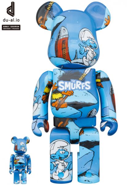 【預購】庫柏力克熊 BE@RBRICK 藍色小精靈 藍色款 The Smurfs 「The Astrosmurf」500% 