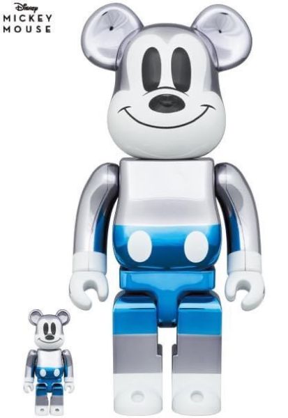 【現貨】庫柏力克熊 BE@RBRICK  熊展限定  藤原浩電鍍米奇 fragmentdesign MICKEY MOUSE BLUE Ver.100％ & 400％ 