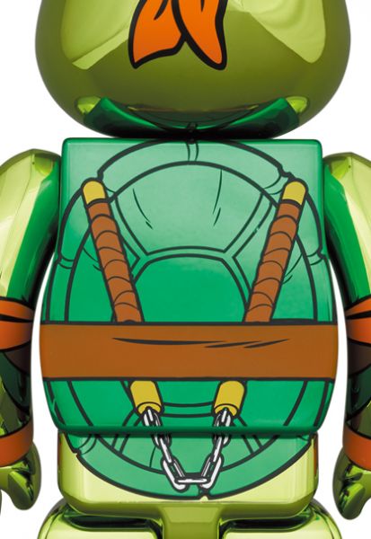 【預購】庫柏力克熊 BE@RBRICK 忍者龜 米開朗基羅 電鍍版 MICHELANGELO CHROME Ver. 500% 