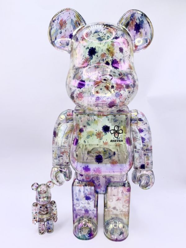【現貨】庫柏力克熊 BE@RBRICK 透明乾燥碎花 ANEVER 500%&1000% 