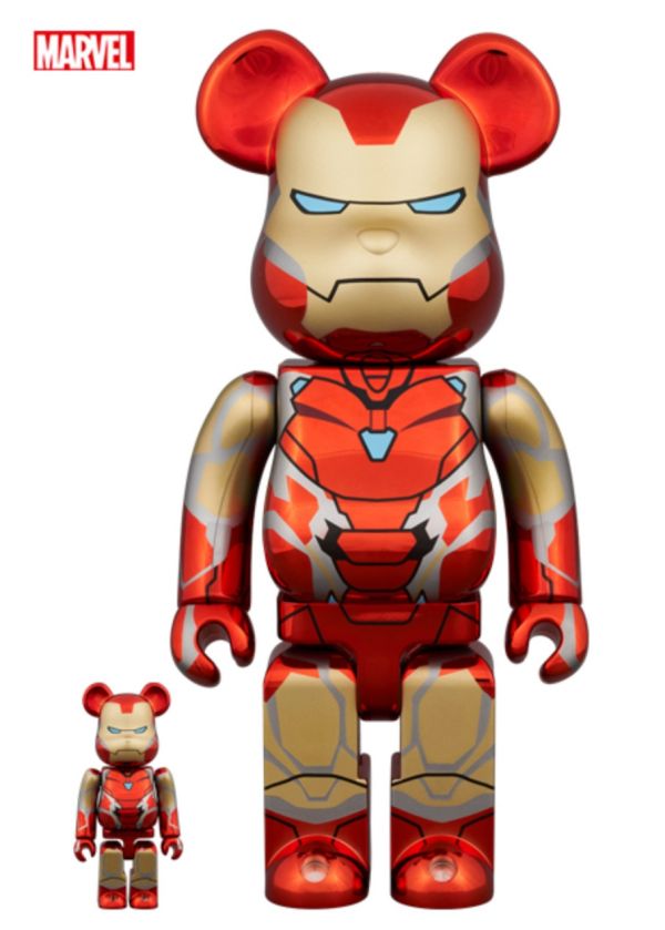 【預購】庫柏力克熊 BE@RBRICK 鋼鐵人 iron man 電鍍 MK85 MARK85 CHROME Ver. 100％ & 400％ 1000% 