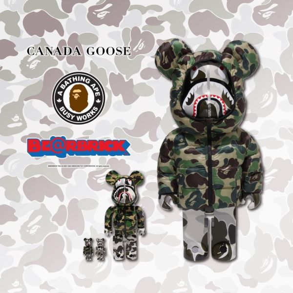 【預購】庫柏力克熊 BE@RBRICK  bape鯊魚 BAPE(R) × CANADA GOOSE SHARK 100％ & 400％ 1000% 