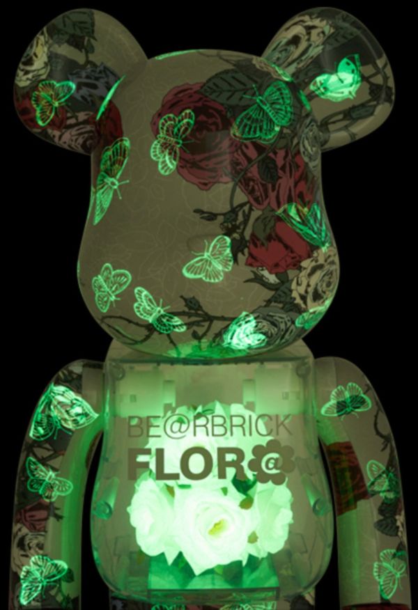 【預購】庫柏力克熊 BE@RBRICK 夜光肚中花 FLOR@ GLOW IN THE DARK 400％＆1000%(2025熊展限定） 