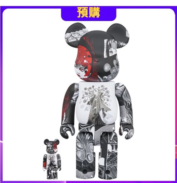 【預購】庫柏力克熊 BE@RBRICK 山本耀司×伊藤潤二 漩渦 S'YTE × Junji Ito UZUMAKI 500% 