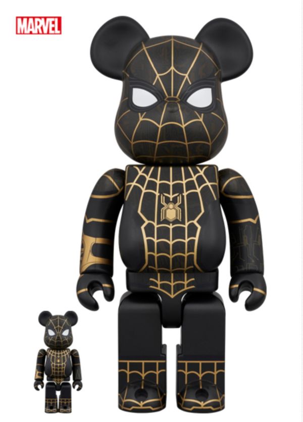 【預購】庫柏力克熊 BE@RBRICK 漫威 黑金蜘蛛人 SPIDER-MAN BLACK & GOLD SUIT 100％ & 400％ 