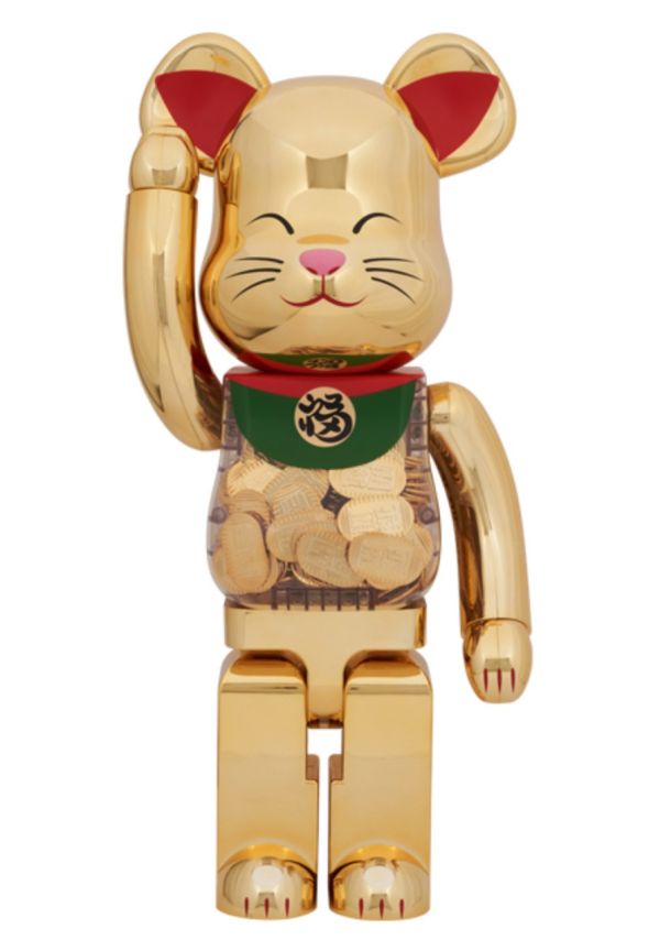 【預購】庫柏力克熊 BE@RBRICK 金色招財貓 招き猫 小判 開運 金メッキ 1000％ 