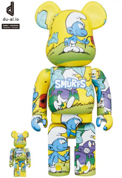 【預購】庫柏力克熊 BE@RBRICK 藍色小精靈 黃色款 The Smurfs 「The Purple Smurfs」500% 