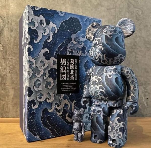 【現貨】庫柏力克熊 BE@RBRICK 葛飾北齋 葛飾北斎 上町祭屋台天井絵「男浪」100％ & 400％ 